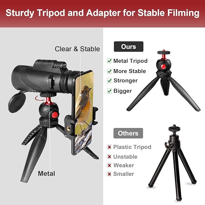 Professional 80x100 Monocular Telescope – HD Optics & Night Vision